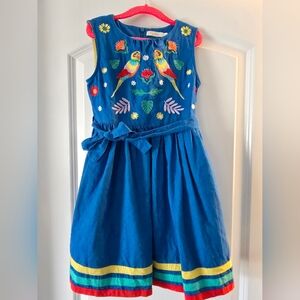 Mini Boden Bird Embroiderd Dress